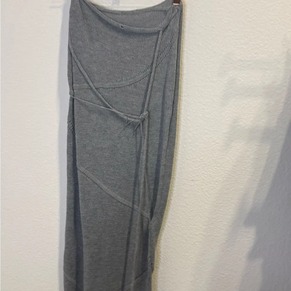 Gray Knit Maxi Skirt
